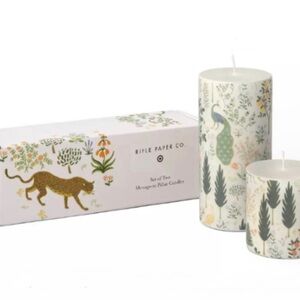 Open Box Rifle Paper Co. Menagerie Pillar Candle (Set of 2)